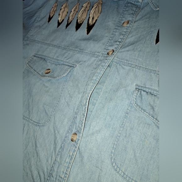 Vintage denim shirt with native design - Picture 3 of 12
